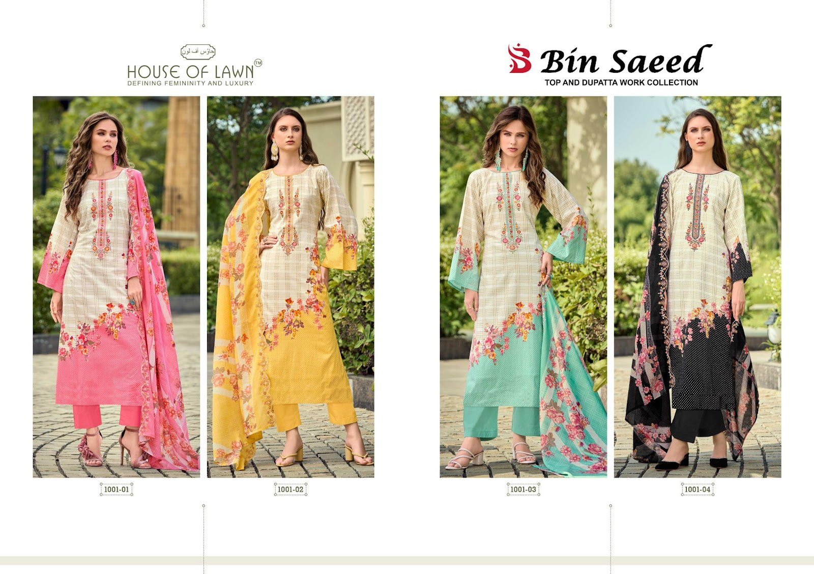 Bin Saeed 2709 House Of Lawn Cotton Karachi Salwar Suits Exporter Ahmedabad