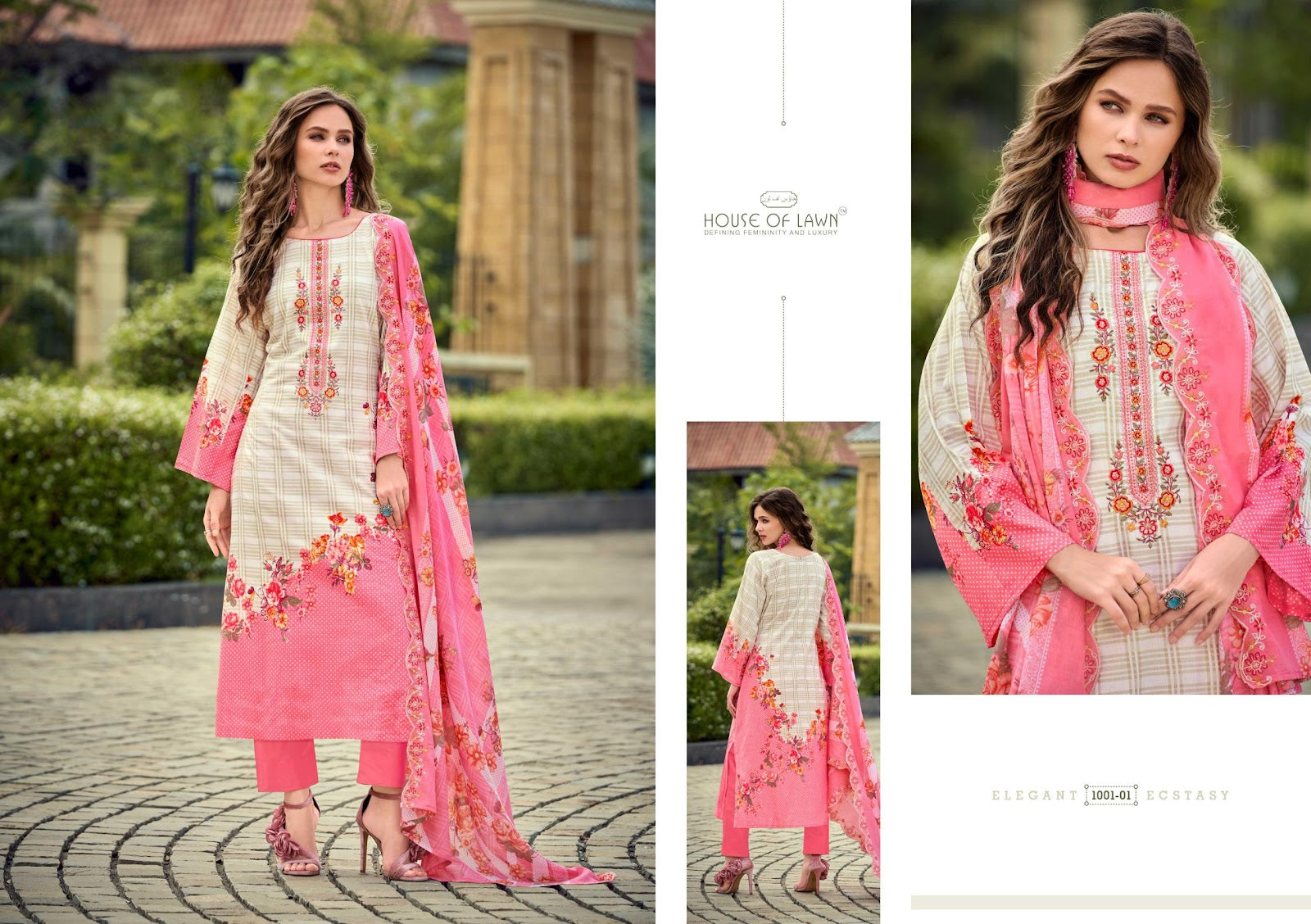 Bin Saeed 2709 House Of Lawn Cotton Karachi Salwar Suits Exporter Ahmedabad