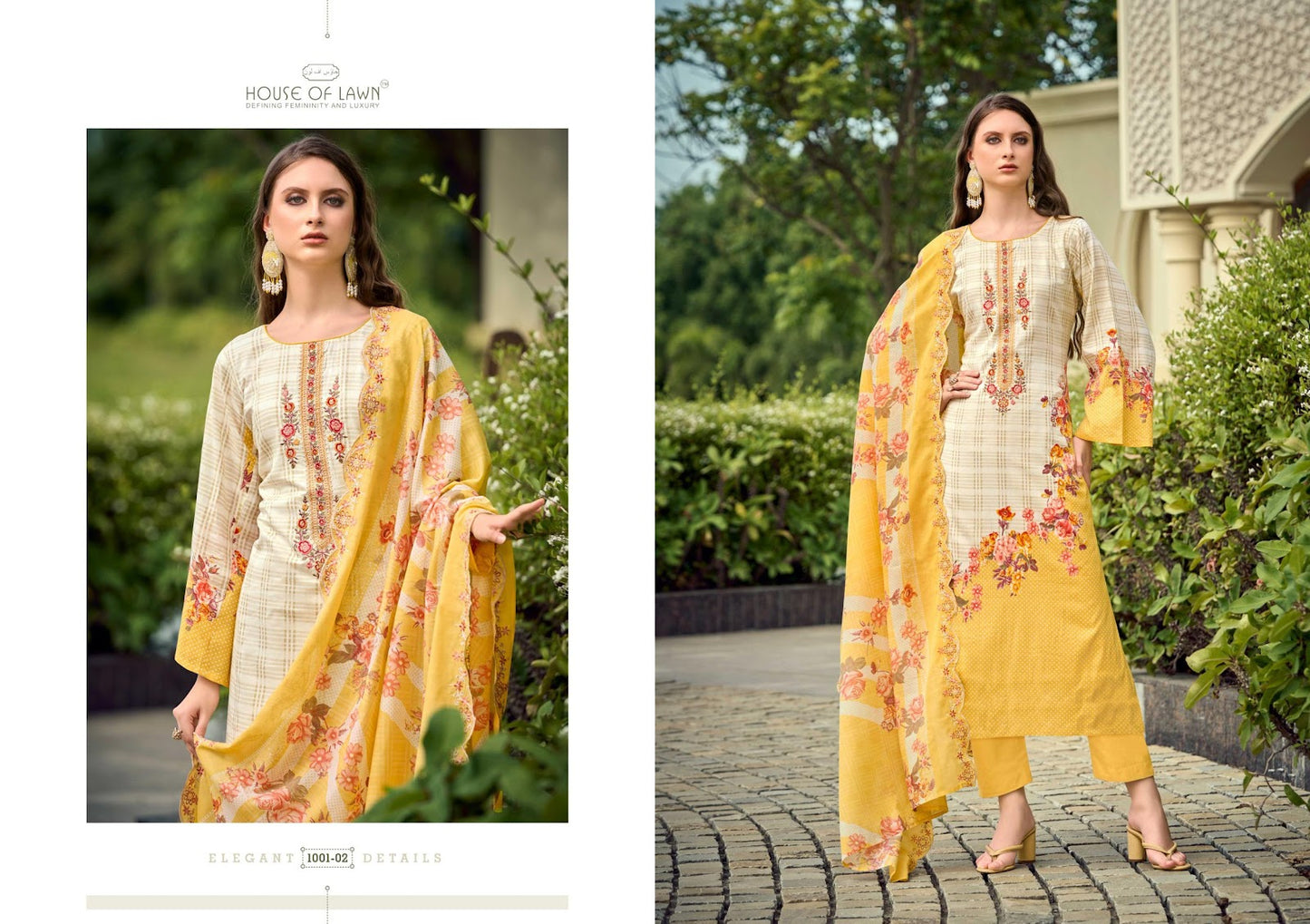 Bin Saeed 2709 House Of Lawn Cotton Karachi Salwar Suits Exporter Ahmedabad