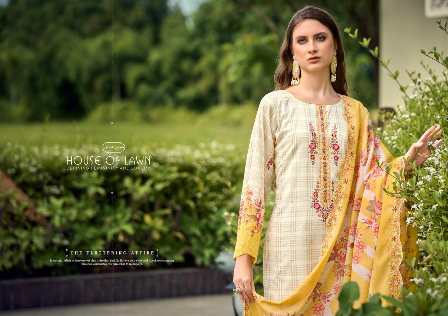 Bin Saeed 2709 House Of Lawn Cotton Karachi Salwar Suits Exporter Ahmedabad