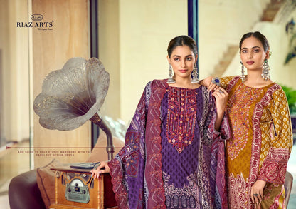 Bin Saeed 2904 Riaz Art Cambric Lawn Karachi Salwar Suits Manufacturer India