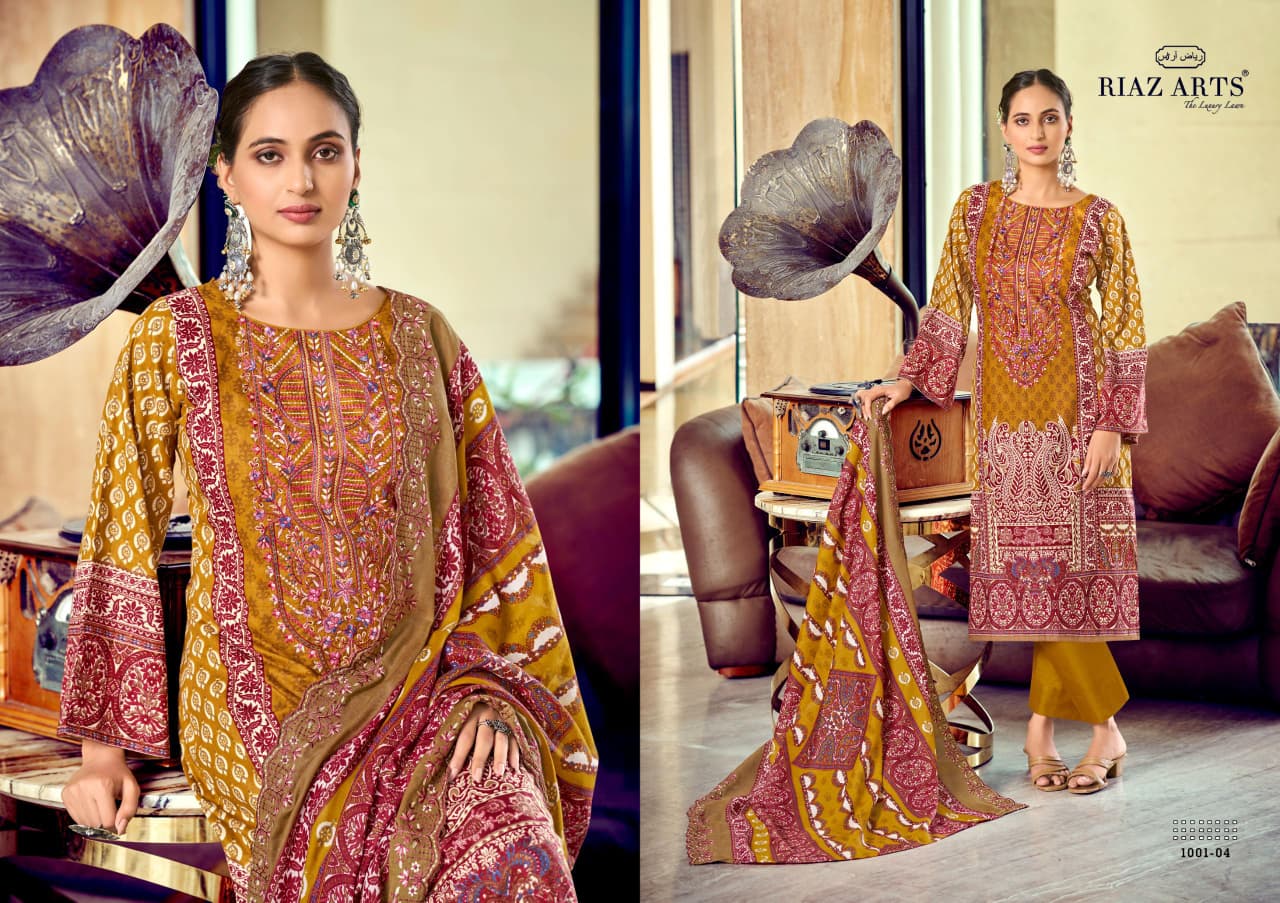 Bin Saeed 2904 Riaz Art Cambric Lawn Karachi Salwar Suits Manufacturer India