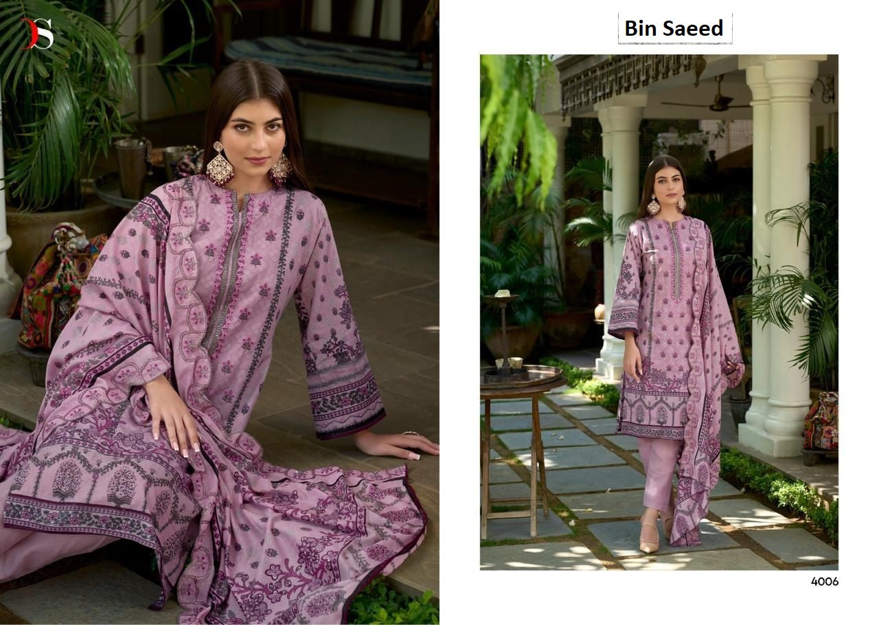 Bin Saeed 4006-4007 Deepsy Pure Cotton Pakistani Salwar Suits Wholesaler Ahmedabad