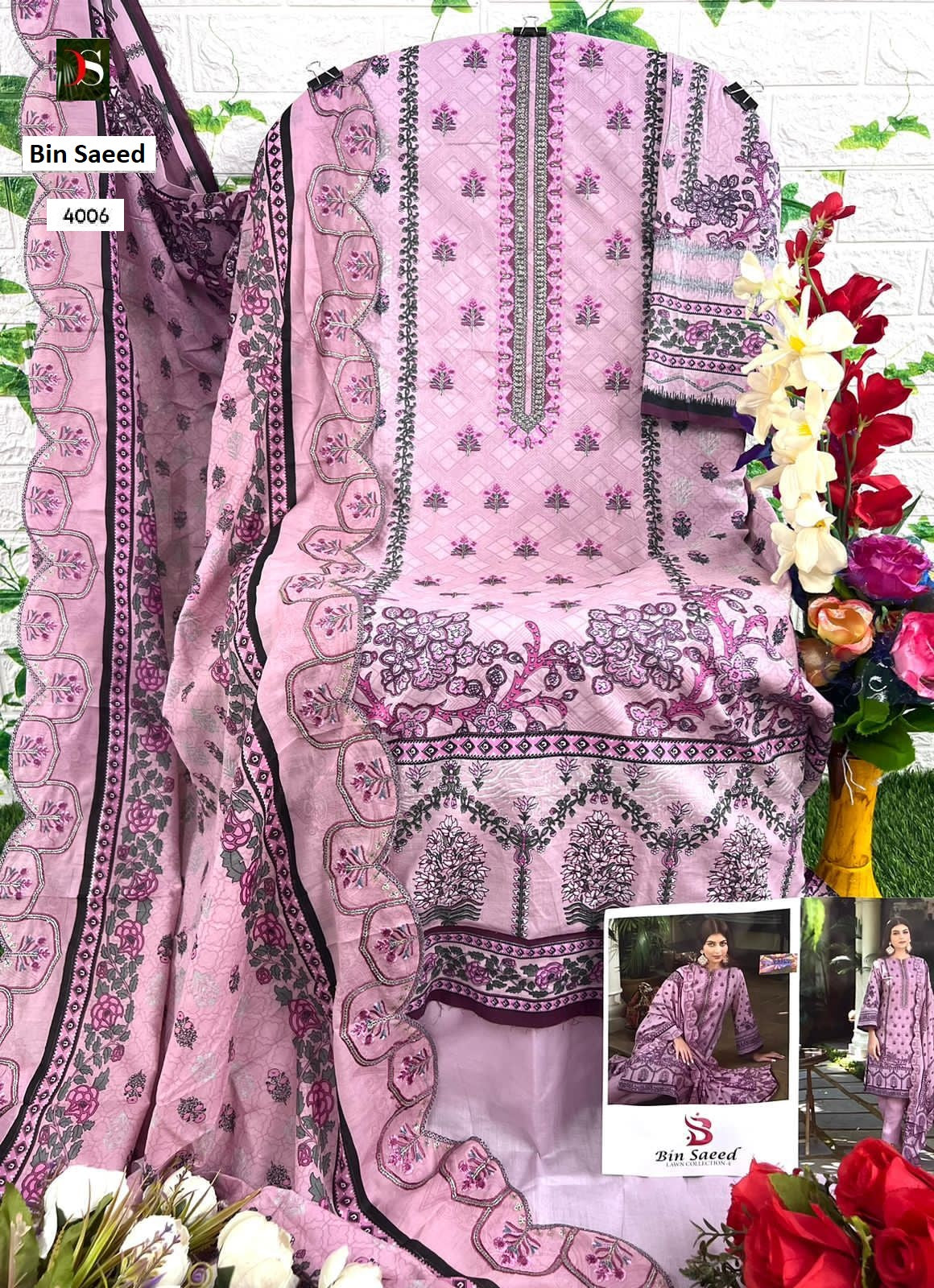 Bin Saeed 4006-4007 Deepsy Pure Cotton Pakistani Salwar Suits Wholesaler Ahmedabad