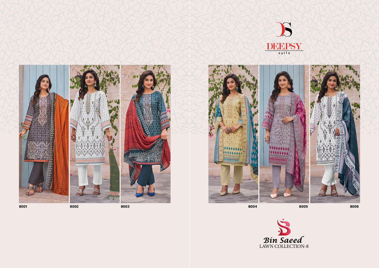 Bin Saeed Lawn 8 Deepsy Cotton Karachi Salwar Suits