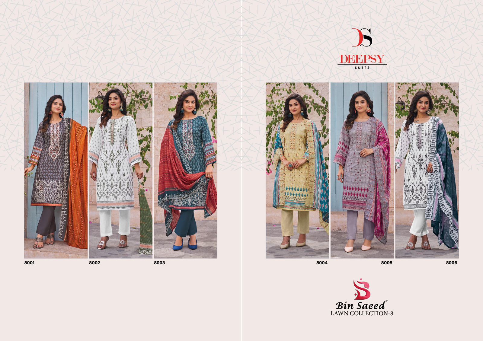 Bin Saeed Lawn 8 Deepsy Cotton Karachi Salwar Suits