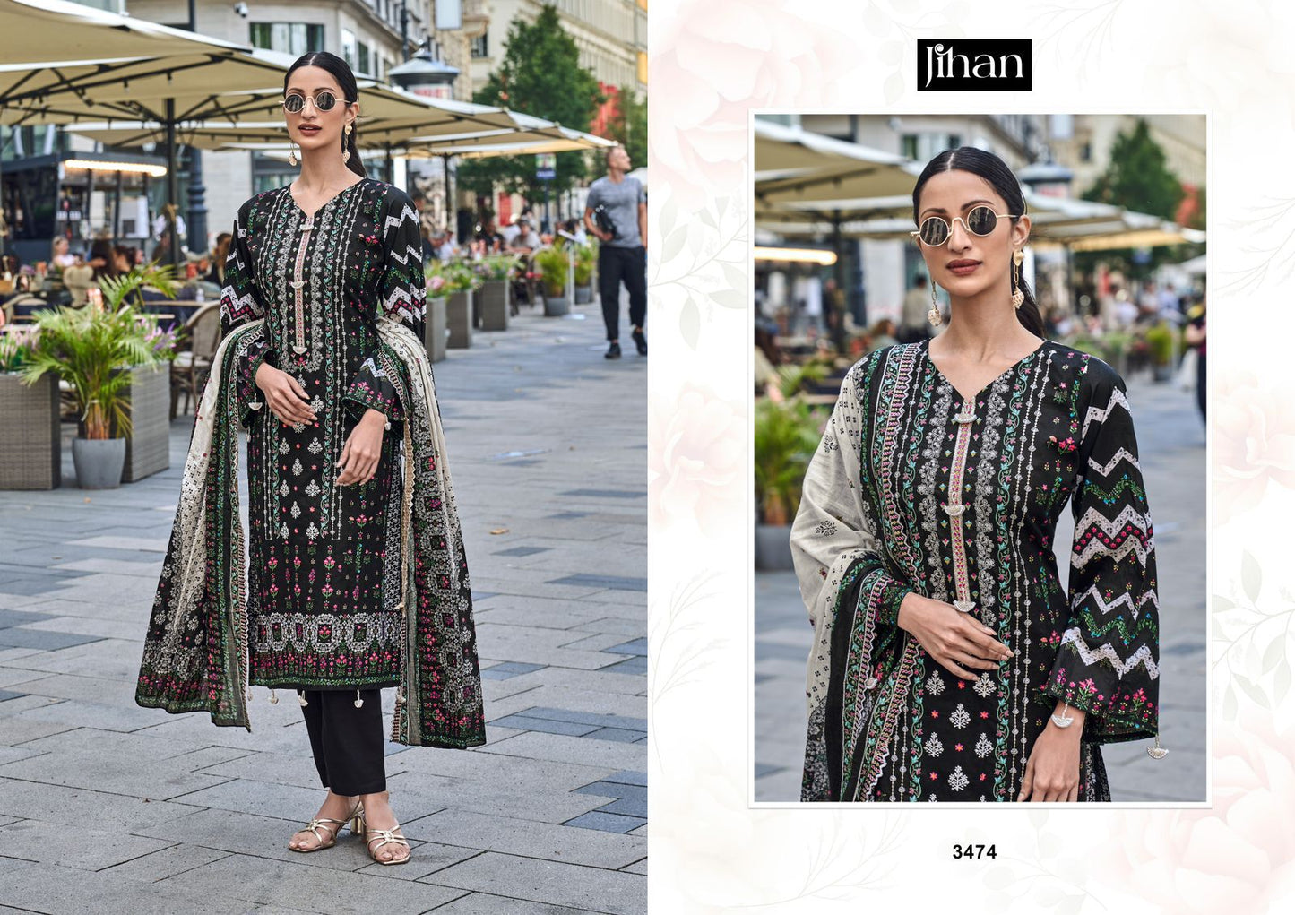 Bin Saeed Black White Collection Vol 1 Jihan Lawn Pakistani Salwar Suits Manufacturer