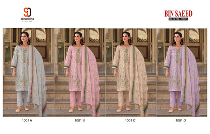 Bin Saeed Color Collection Shraddha Designer Cotton Pakistani Patch Work Suits Exporter