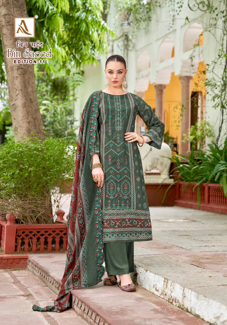 Bin Saeed Edition 11 Alok Cambric Cotton Karachi Salwar Suits Manufacturer