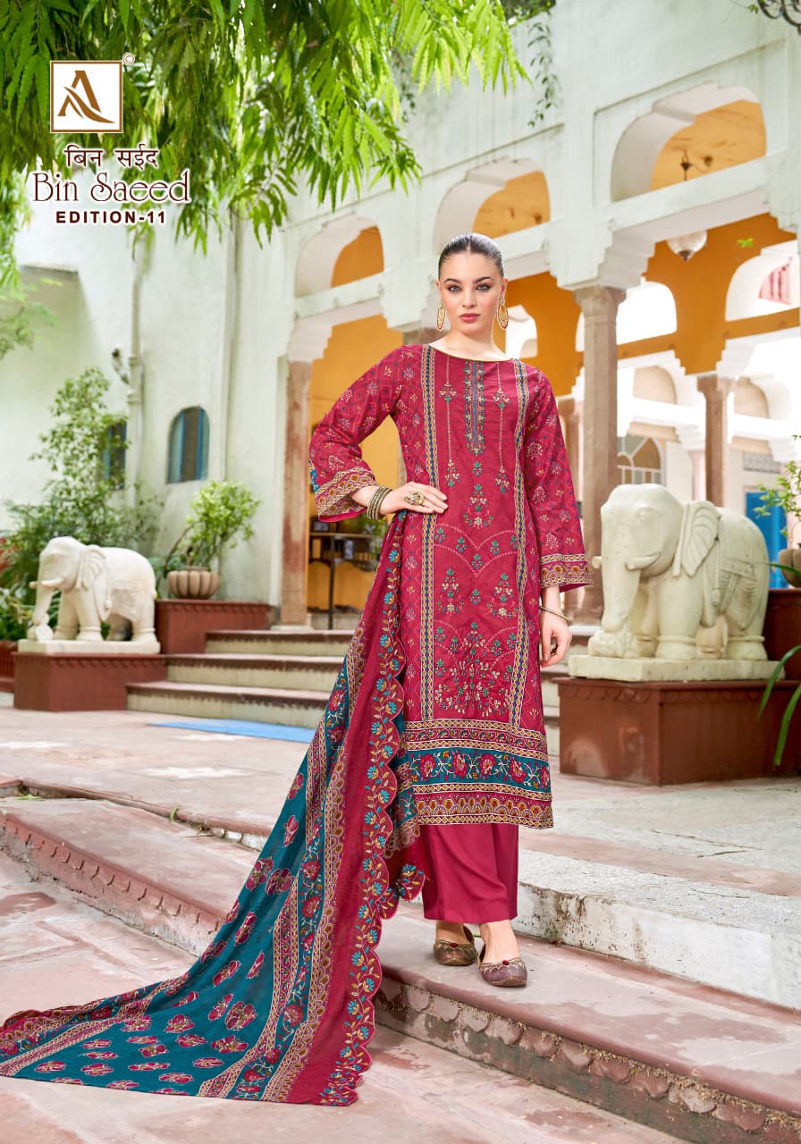 Bin Saeed Edition 11 Alok Cambric Cotton Karachi Salwar Suits Manufacturer