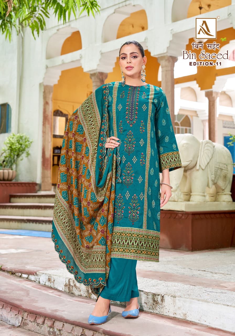 Bin Saeed Edition 11 Alok Cambric Cotton Karachi Salwar Suits Manufacturer