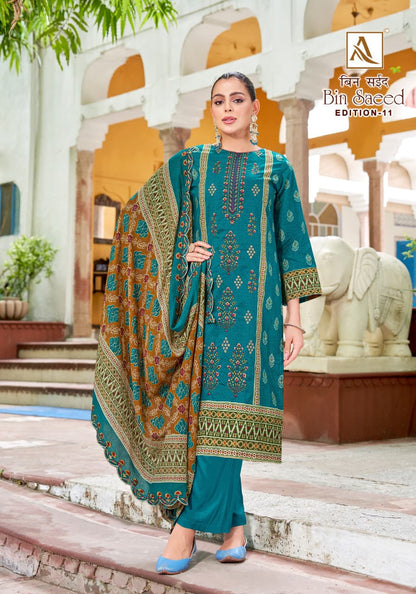 Bin Saeed Edition 11 Alok Cambric Cotton Karachi Salwar Suits Manufacturer
