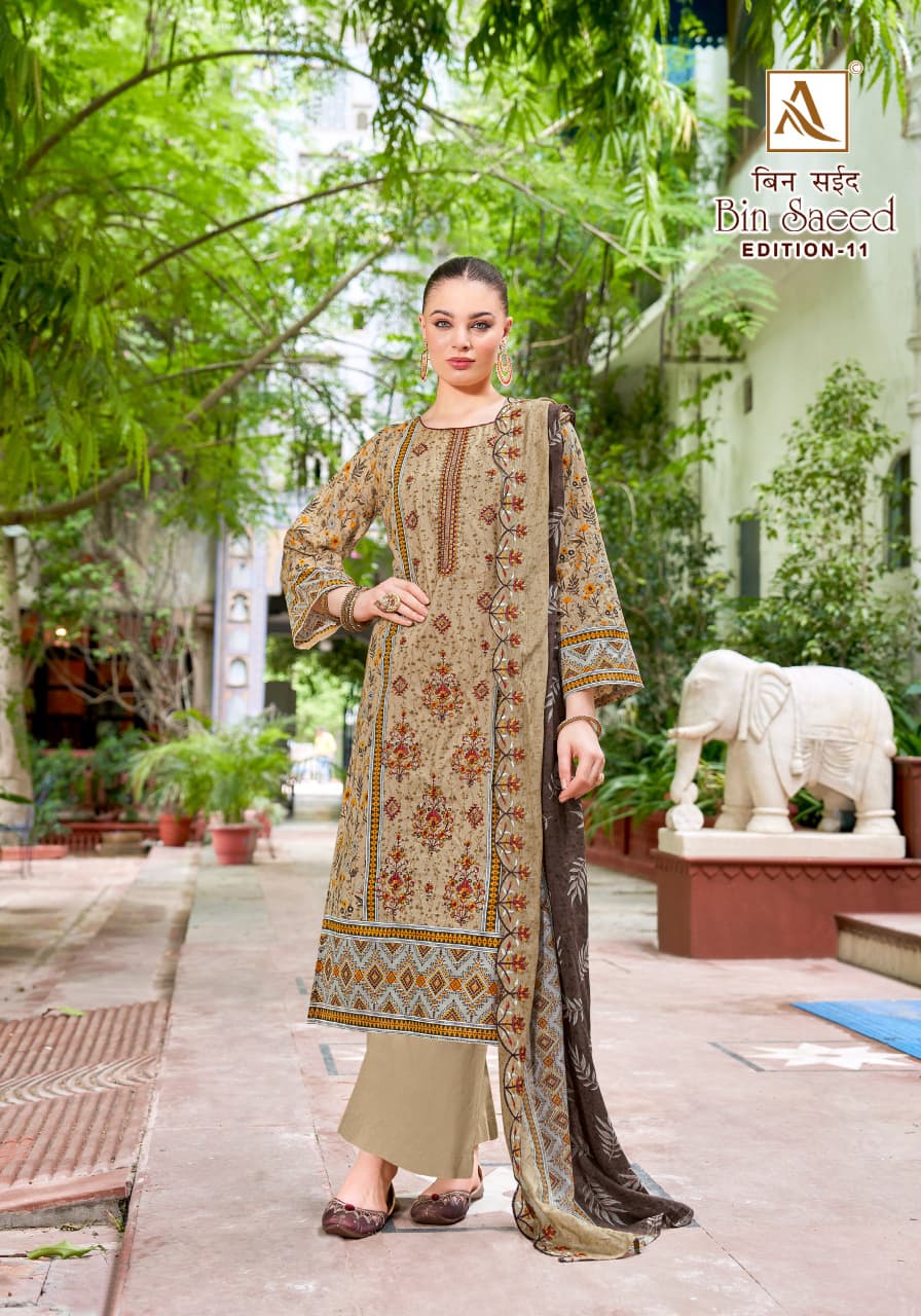 Bin Saeed Edition 11 Alok Cambric Cotton Karachi Salwar Suits Manufacturer