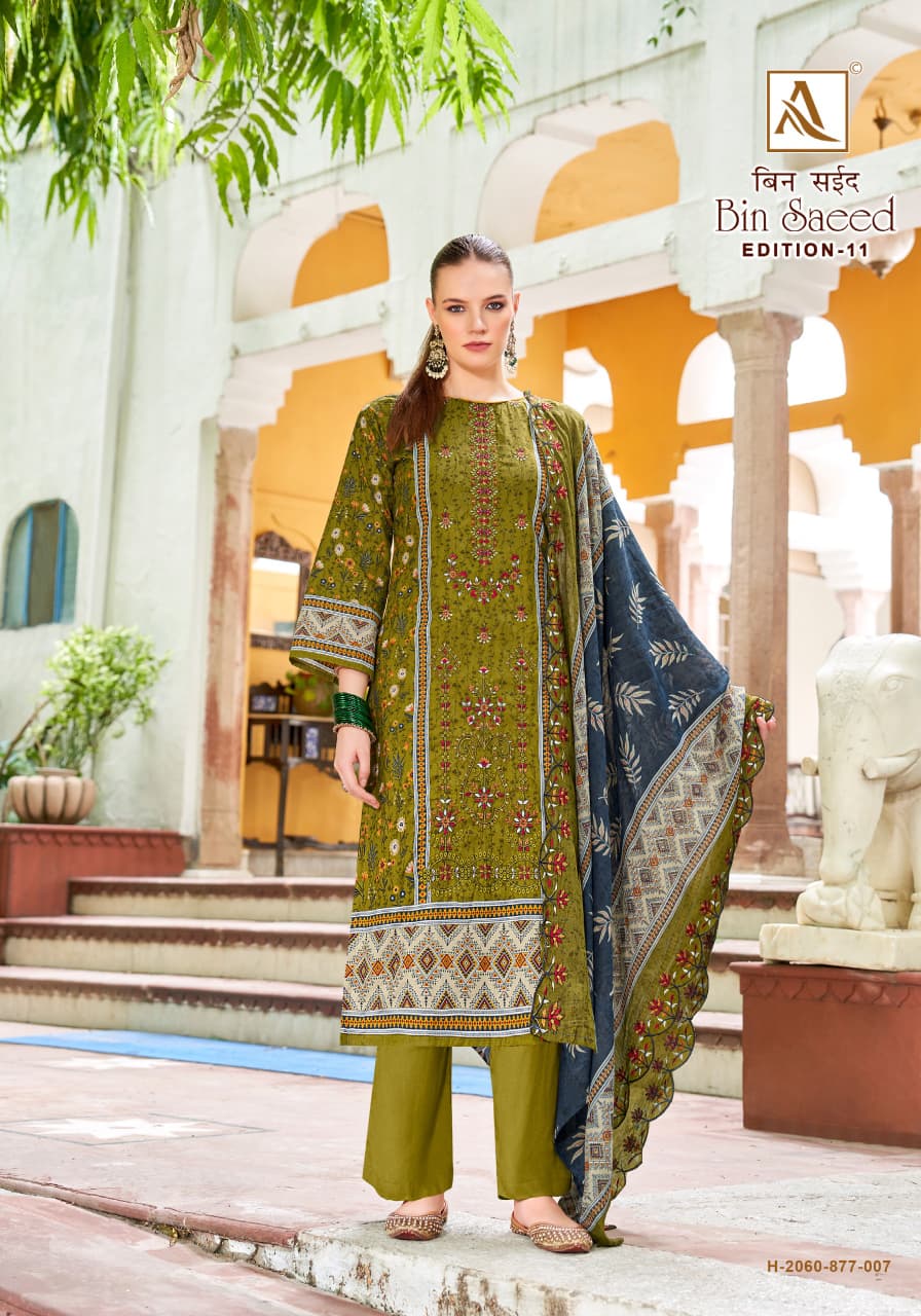Bin Saeed Edition 11 Alok Cambric Cotton Karachi Salwar Suits Manufacturer