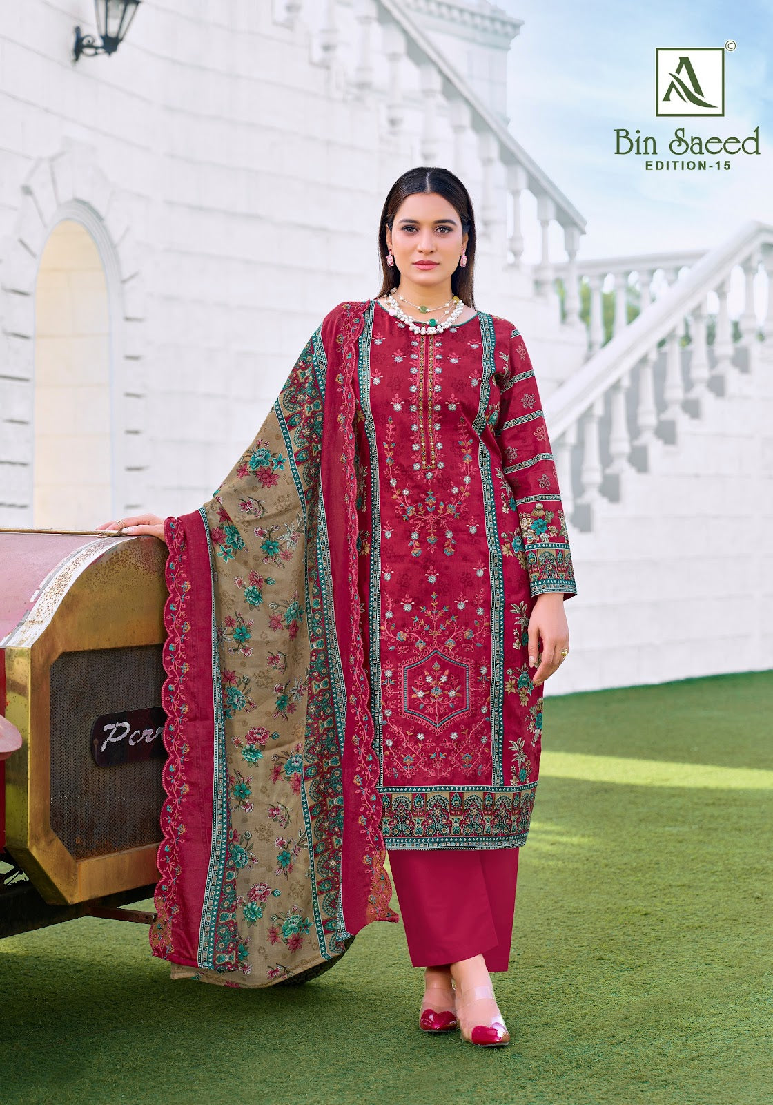 Bin Saeed Edition 15 Alok Cambric Cotton Karachi Salwar Suits Supplier