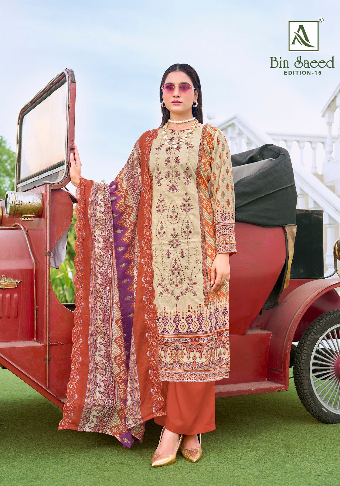 Bin Saeed Edition 15 Alok Cambric Cotton Karachi Salwar Suits Supplier