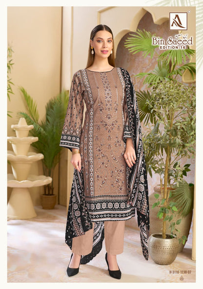 Bin Saeed Edition 16 Alok Cambric Cotton Karachi Salwar Suits Wholesale
