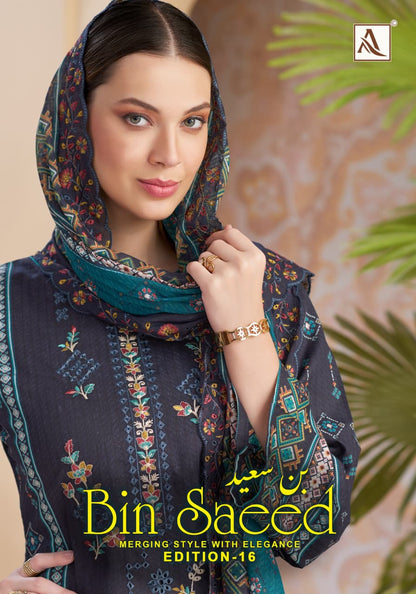 Bin Saeed Edition 16 Alok Cambric Cotton Karachi Salwar Suits Wholesale