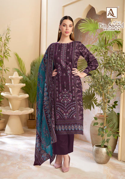 Bin Saeed Edition 16 Alok Cambric Cotton Karachi Salwar Suits Wholesale