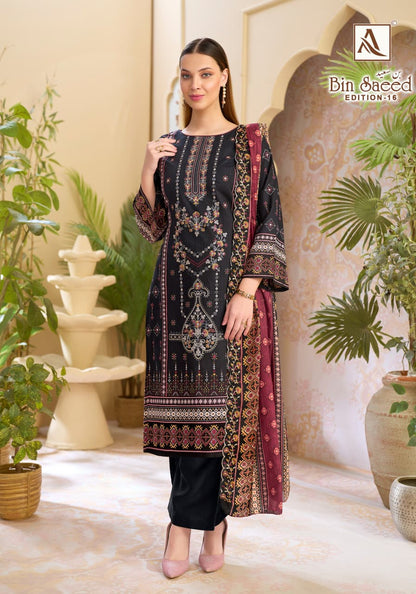Bin Saeed Edition 16 Alok Cambric Cotton Karachi Salwar Suits Wholesale