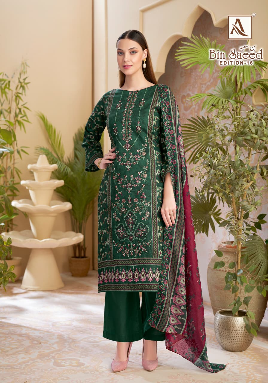 Bin Saeed Edition 16 Alok Cambric Cotton Karachi Salwar Suits Wholesale