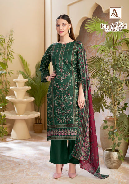 Bin Saeed Edition 16 Alok Cambric Cotton Karachi Salwar Suits Wholesale