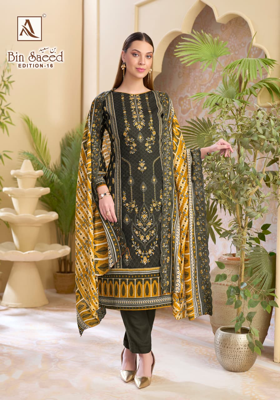 Bin Saeed Edition 16 Alok Cambric Cotton Karachi Salwar Suits Wholesale