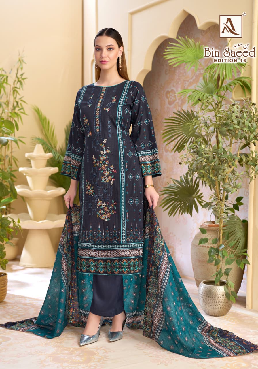 Bin Saeed Edition 16 Alok Cambric Cotton Karachi Salwar Suits Wholesale