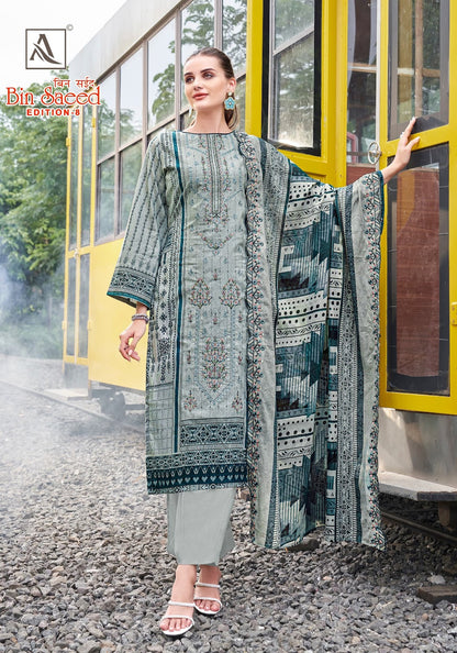Bin Saeed Edition 8 Alok Cambric Cotton Karachi Salwar Suits Manufacturer