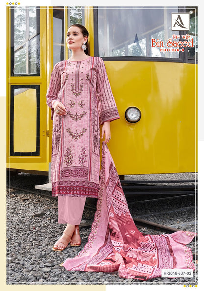 Bin Saeed Edition 8 Alok Cambric Cotton Karachi Salwar Suits Manufacturer