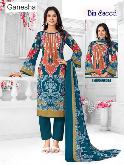 Bin Saeed Ganesha Cotton Karachi Salwar Suits Exporter