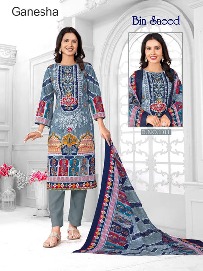 Bin Saeed Ganesha Cotton Karachi Salwar Suits Exporter