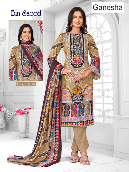 Bin Saeed Ganesha Cotton Karachi Salwar Suits Exporter