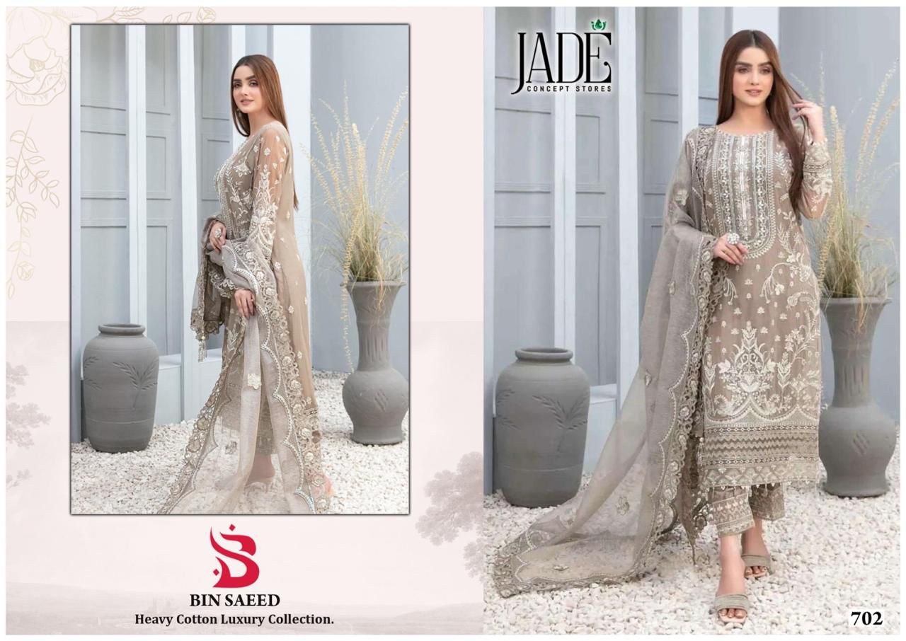 Bin Saeed Heavy Cotton Luxury Collection Vol 7 Jade Lawn Karachi Readymade Suits Exporter
