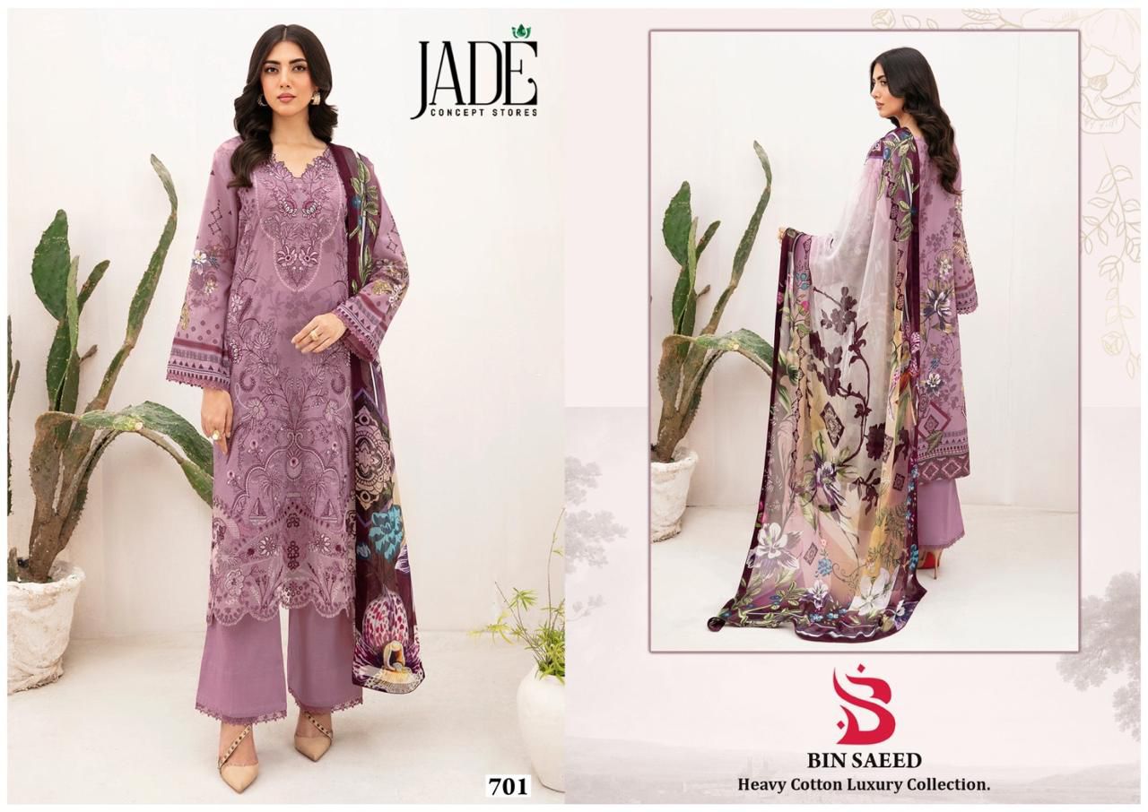 Bin Saeed Heavy Cotton Luxury Collection Vol 7 Jade Lawn Karachi Readymade Suits Exporter