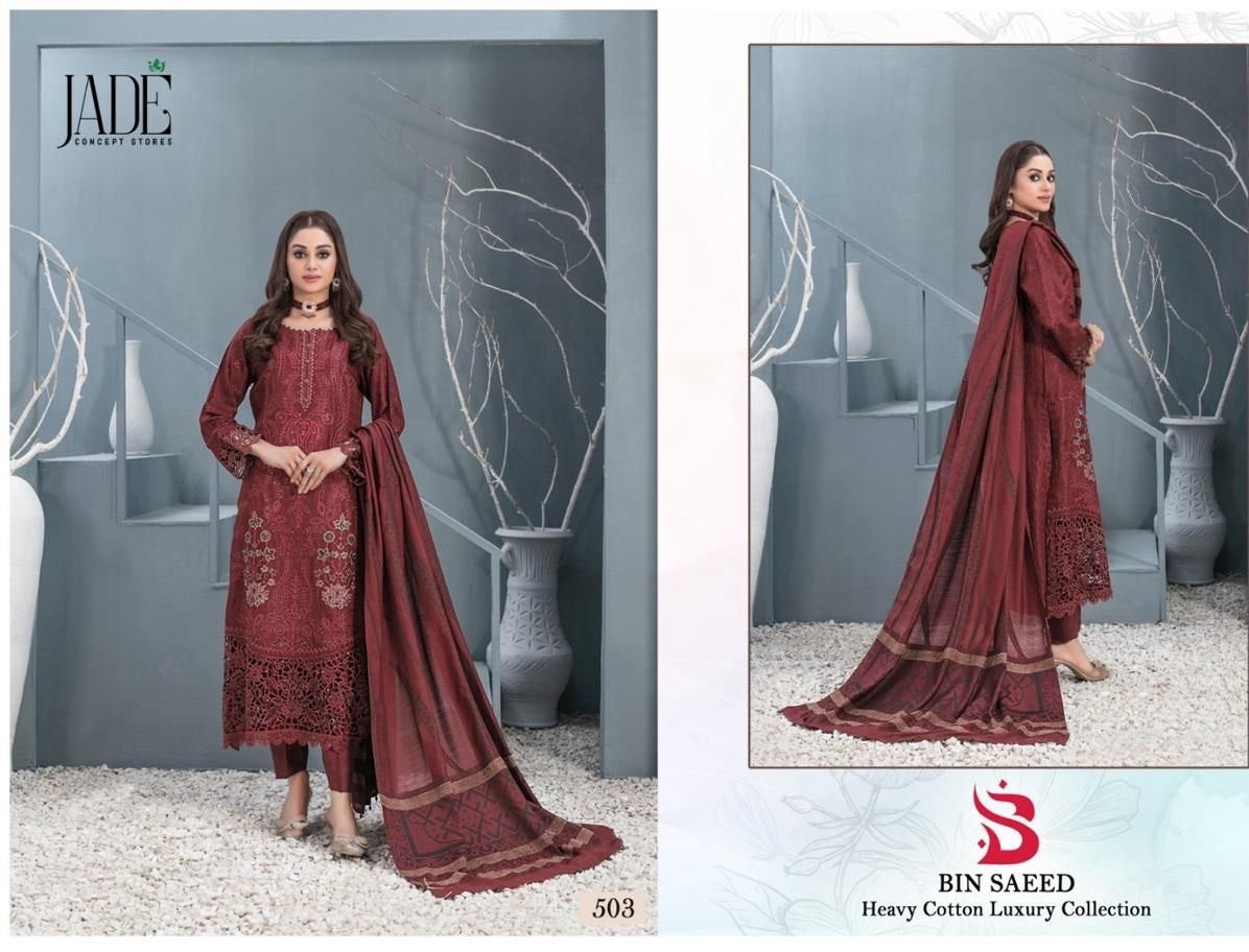 Bin Saeed Heavy Cotton Vol 5 Jade Lawn Cotton Pakistani Readymade Suits