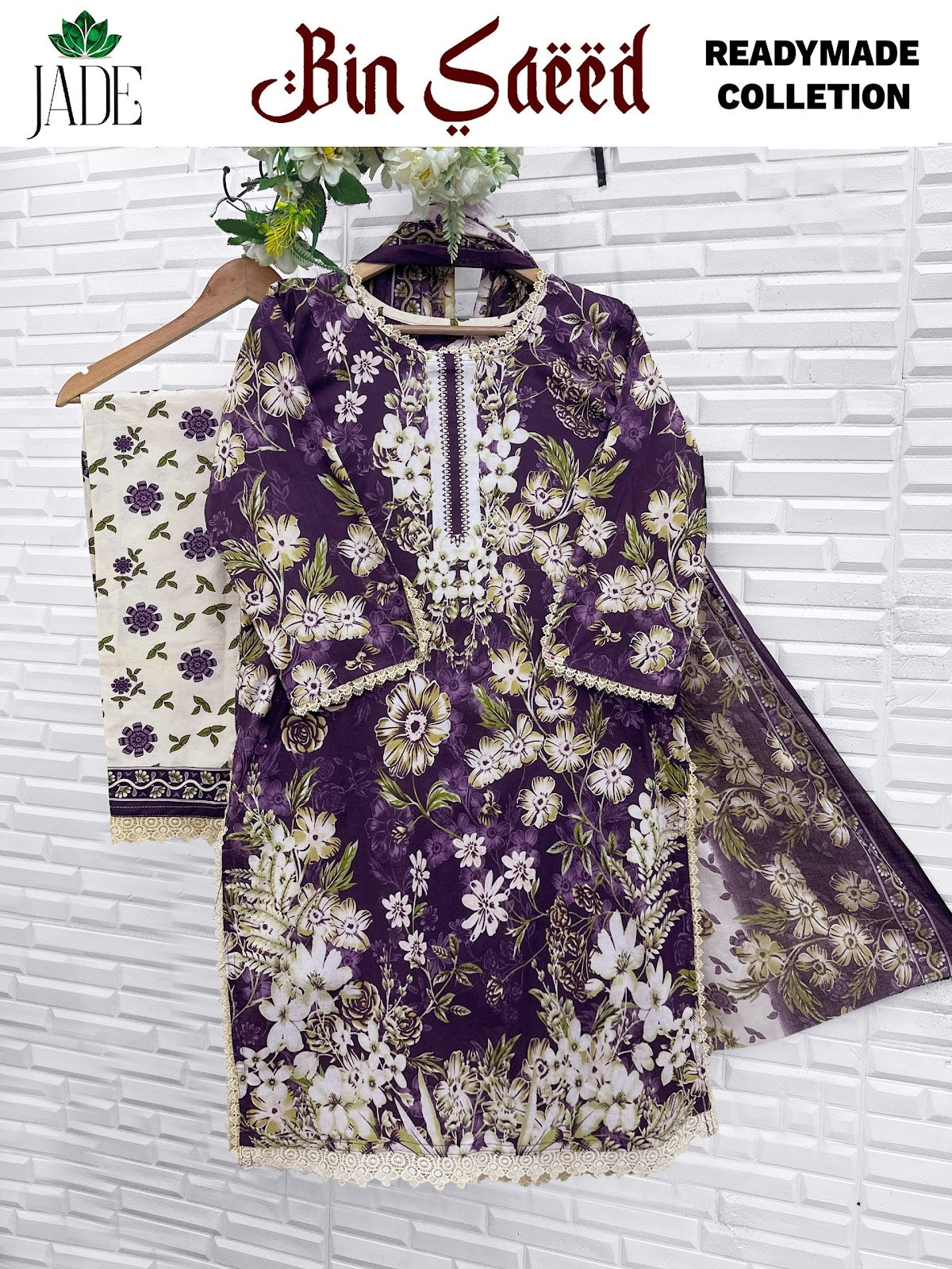 Bin Saeed Jade Farida Fab Lawn Cotton Karachi Readymade Suits Manufacturer Ahmedabad