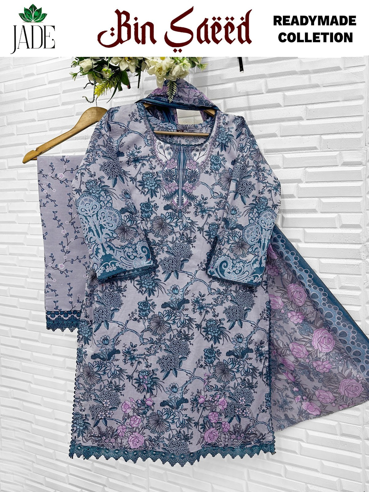 Bin Saeed Jade Farida Fab Lawn Cotton Karachi Readymade Suits Manufacturer Ahmedabad