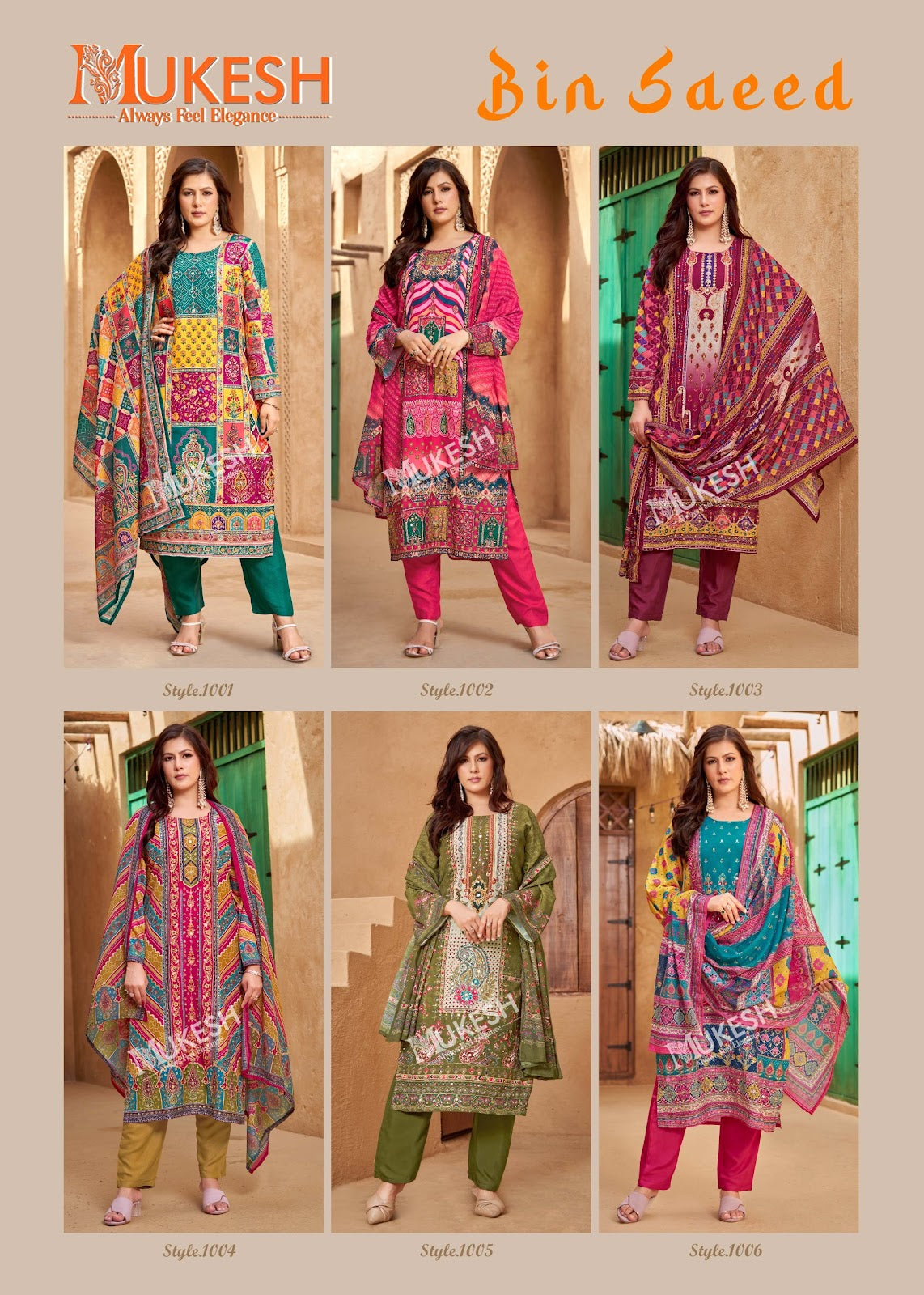 Bin Saeed Mukesh Karachi Banwery Muslin Readymade Pant Style Suits Wholesale Price