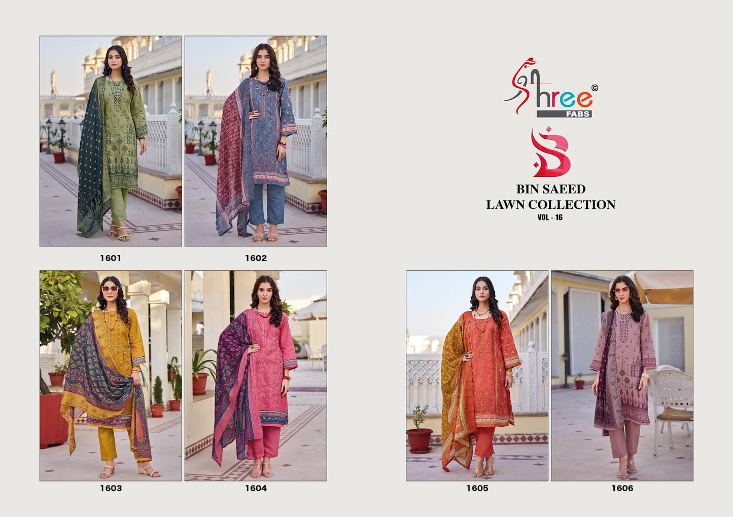 Bin Saeed Lawn Collection Vol 16 Shree Fabs Cotton Karachi Salwar Suits Manufacturer