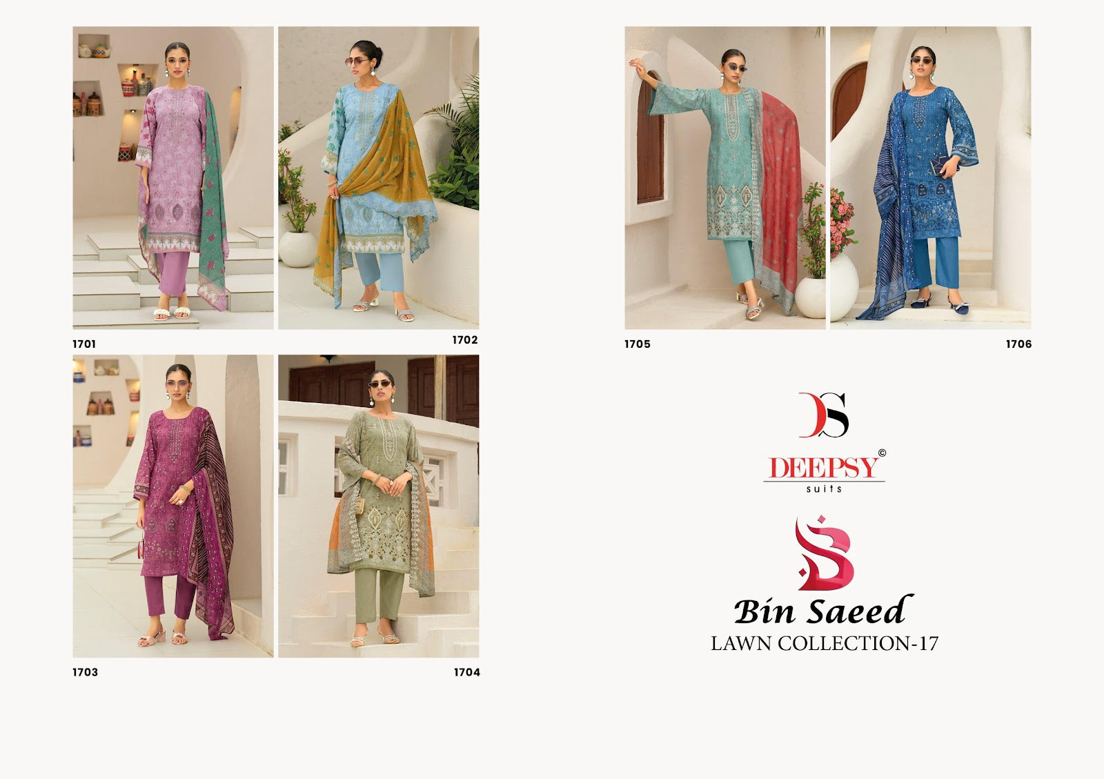 Bin Saeed Lawn Collection Vol 17 Deepsy Pure Cotton Pakistani Salwar Suits Exporter Gujarat