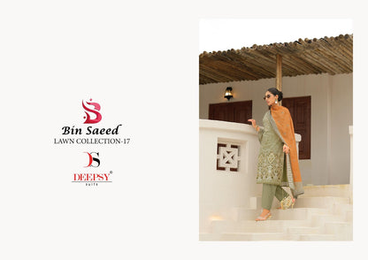 Bin Saeed Lawn Collection Vol 17 Deepsy Pure Cotton Pakistani Salwar Suits Exporter Gujarat