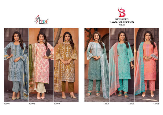 Bin Saeed Lawn Vol 12 Shree Fabs Cotton Karachi Salwar Suits