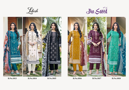 Bin Saeed Lokesh Cambric Cotton Karachi Salwar Suits Wholesale Price