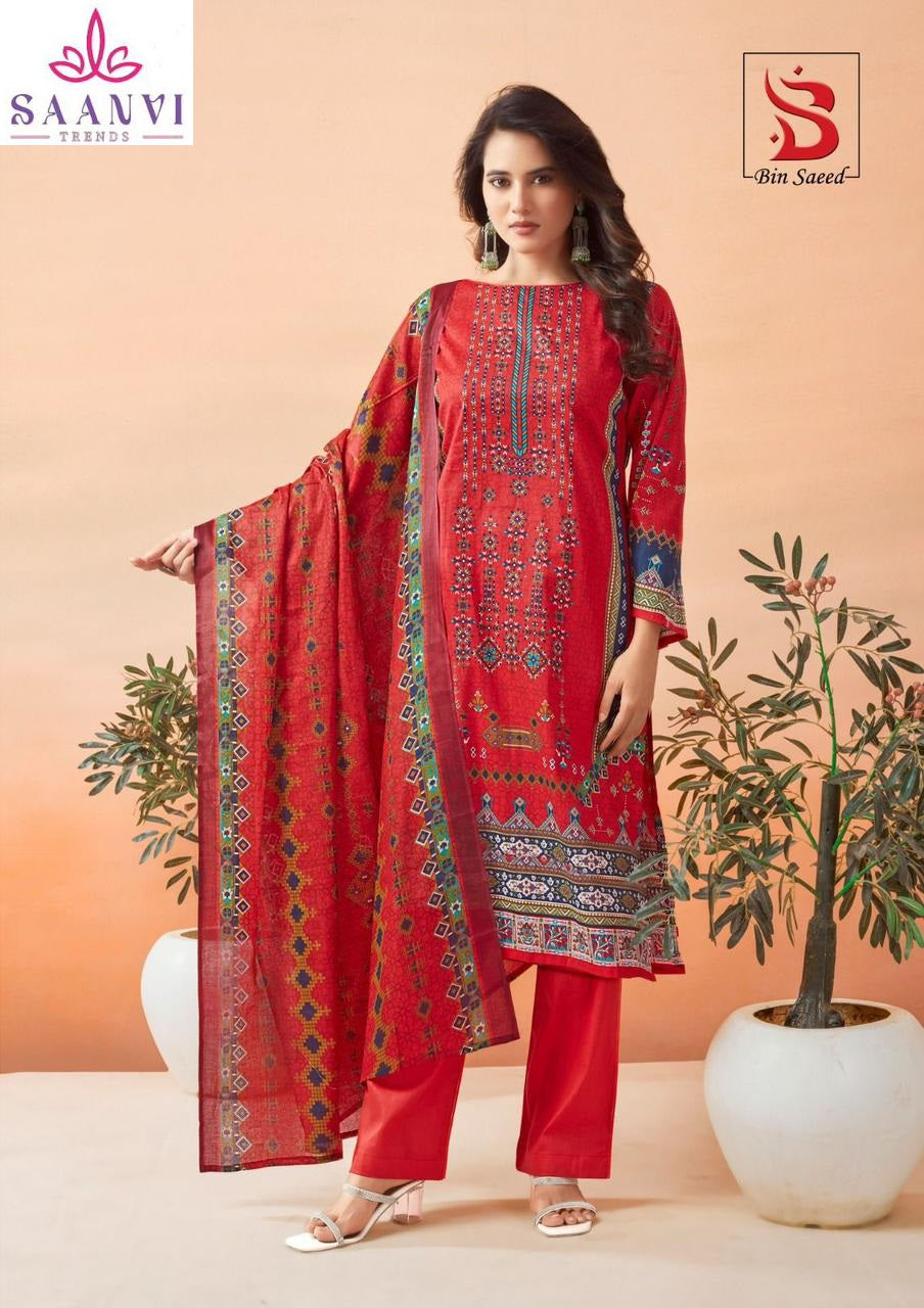 Bin Saeed Mahnoor Vol 6 Saanvi Pure Lawn Karachi Salwar Suits Wholesaler Ahmedabad