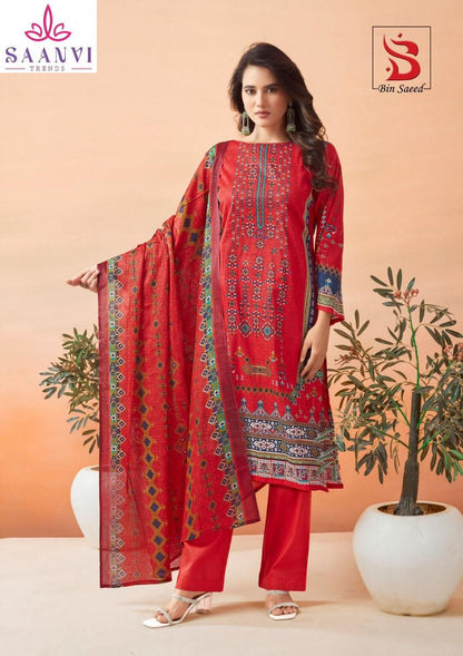 Bin Saeed Mahnoor Vol 6 Saanvi Pure Lawn Karachi Salwar Suits Wholesaler Ahmedabad