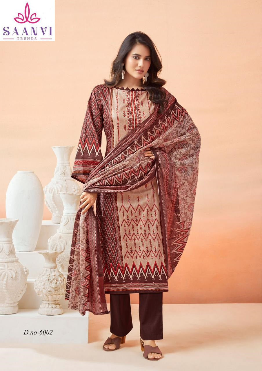 Bin Saeed Mahnoor Vol 6 Saanvi Pure Lawn Karachi Salwar Suits Wholesaler Ahmedabad