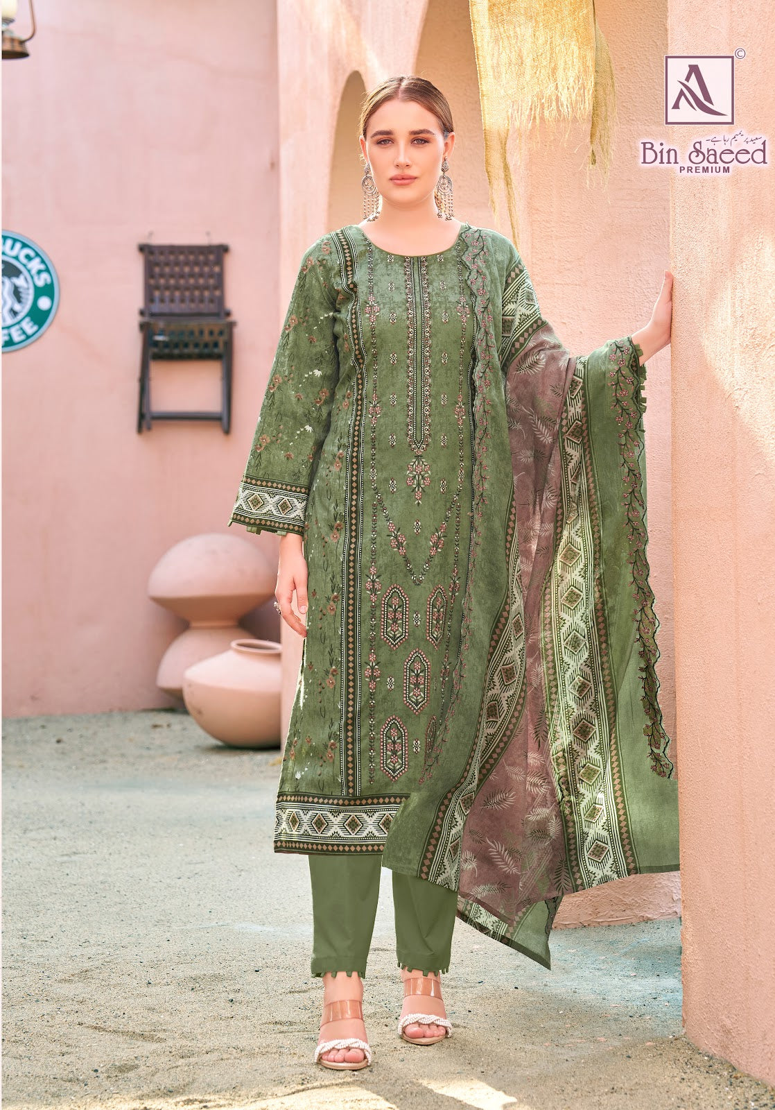 Bin Saeed Premium Alok Cambric Cotton Karachi Salwar Suits Manufacturer Ahmedabad