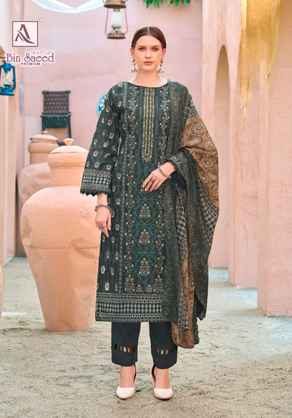 Bin Saeed Premium Alok Cambric Cotton Karachi Salwar Suits Manufacturer Ahmedabad