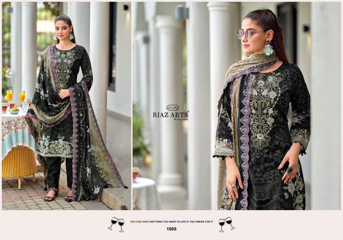 Bin Saeed Premium Riaz Art Lawn Cotton Karachi Salwar Suits Manufacturer Ahmedabad